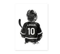 Baibexing Custom Ice Hockey Canvas Prints, Personalized Ice Hockey Posters, Boys Room Decoration, Hockey For Him, Wall Decoration 40X60Cm Unframed