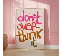 Baibexing Don'T Over Think It Quote Canvas Painting, Posterprints Canvas Wall Art Picture Artwork For Living Room Home Decor 30X40Cm Unframed