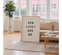 Baibexing How Lucky Are We Canvas Painting Wall Art Posters Print Picture For Home Decor A8 21X30Cm Unframed