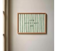 Baibexing How Lucky Are We Striped Canvas Painting Wall Art Posters Print Picture For Home Decor A20 21X30Cm Unframed