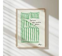 Baibexing Just Five More Minutes Please...Stay In Bed Funny Canvas Painting Poster Print Modern Wall Art Bedroom Home Decor A4 30X40Cm Unframed