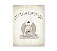 Baibexing Let That Shit Go Wall Art Print Yoga Poster Wall Decor, Funny Quote Zen Vintage Art Picture Canvas Painting Home Decoration 60X90Cm Unframed