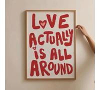 Baibexing Love Actually Is Al Around Wall Art Prints Canvas Painting Poster Picture For Living Bed Dining Kitchen Room Home Decor 40X60Cm Unframed