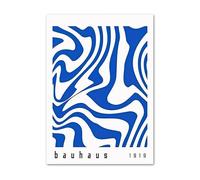 Baibexing Mid Century Abstract Blue Bauhaus Canvas Paintings Geometry Wall Art Posters And Prints For Living Room Home Decor A5 40X50Cm Unframed