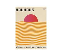 Baibexing Minimalist Aesthetic Wall Art Abstract Bauhaus Sun Colorful Hd Canvas Poster Print Bedroom Living Room Home Decor A2 50X70Cm Unframed