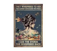 Baibexing Motivational You Cannot Withstand The Storm Poster I Am The Storm Butterfly Prints Girl Canvas Painting Home Girl Room Decor 50X70Cm Unframed