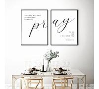 Baibexing Nordic Minimalist Wall Art Bible Verse Poster Print Jeremiah Pray To Me Canvas Painting Quote Picture For Living Room Home Decor 21X30Cmx2Pcs Unframed