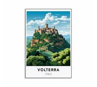 Baibexing Travel Poster Volterra Italy Modern Landscape Print Canvas Painting Wall Art Office Home Decor 40X50Cm Unframed