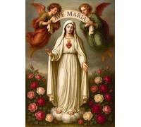 Baibexing Vintage Christian Religious Jesus And Virgin Mary Sacred Heart Canvas Painting Catholic Holy Child Jesus Art Poster Christian Home Decor A17 21X30Cm Unframed