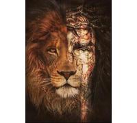 Baibexing Vintage Jesus Lion Christian The Lion Of Judah Canvas Painting Posters And Prints Wall Art Lamb Of God Pictures Living Room Home Decor A13 50X70Cm Unframed