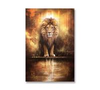 Baibexing Vintage Jesus Lion Christian The Lion Of Judah Canvas Painting Posters And Prints Wall Art Lamb Of God Pictures Living Room Home Decor A12 40X50Cm Unframed