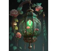 Baibexing Vintage Lantern Flower Canvas Painting Ancient Chinese Culture Palace Lantern Wall Art Poster Prints For Living Room Decor A9 60X90Cm Unframed