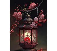 Baibexing Vintage Lantern Flower Canvas Painting Ancient Chinese Culture Palace Lantern Wall Art Poster Prints For Living Room Decor A8 60X90Cm Unframed