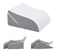 baibu 2-in-1 Leg Support Pillow & Knee Pillow, Leg Wedges for Elevation to Help with Swelling and Blood Circulation, Height-Adjustable Foam Leg Pillow with Removable Washable Cover