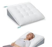 baibu Bed Wedge Pillow Memory Foam Sleeping Support Pillow, Dual Layer bed wedge pillow for sleeping upright, Multifunctional Wedge pillow Washable Cover