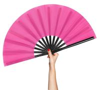 BAICFQUK Rave Fan Large Folding Fan-Hand Fan Clacking Fans for Line Dancing, Popping Fans foldable for Boots On The Ground Dance,Party,Outdoor,Decoration (pink)