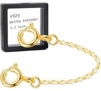 BaiChunDa 18k Gold Plated Necklace Extender Chain for Women 2.4 Inch Sterling Silver Safety Link Extension for Delicate Jewelry Bracelet Renew Old Chains