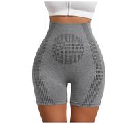 Baicloud Micro Vibration Massage Module Ice Silk Lon Fiber Shaping Shorts Baicloud Shapewear Print Workout Shorts Women Grey
