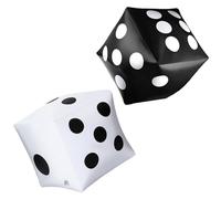 BaiDekun Pack of 2 Inflatable Dice Toys, 30 cm Giant Cube for Lawn Games & Pool Party (Black and White)
