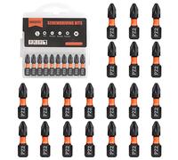 BAIDETS Pro PZ2 Bit Assortment - Screwdriver Bits Set 20Pcs, 25mm Length, Pozi Screwdriver Bit, 1/4 Inch Hex Shank, with Storage Box