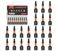 BAIDETS Pro T10 Bit Assortment - Screwdriver Bits Set 20Pcs, 25mm Length, Torx Screwdriver Bit, 1/4 Inch Hex Shank, with Storage Box