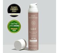Baie Botanique Soleil - Organic Mineral Non Toxic Sunscreen - Face and Body Sunscreen Tube SPF 50 Sea Buckthorn & Calendula Natural Vegan No White Cast Chemical Filter Free Reef Safe UVA/UVB 240g