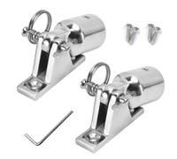 Baieasy Bimini Top Hardware, 2 Pair Deck Hinge with Quick Release Pin and Eye End Cap, Boat Fittings Fits 1'' OD 316 Stainless Steel Heavy Dudy Parts for Canopy