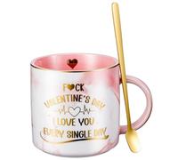BAIEGOED Valentines Gifts for Her, 380ml Funny Coffee Mug Gifts Pink Marble Mug Romantic Present Personalized Present Valentine's Day Gift for Girlfriend Fiancee Wife