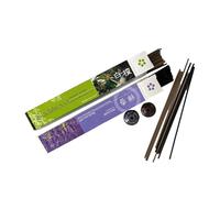 BAIEIDO Japanese Handmade Incense Sticks, Made from 100% Natural Ingredients: Evening Ritual or Meditation with Sandalwood and Lavender, 2 x 40 Pieces + 2 Ceramic Stick Holders