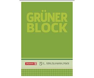 Baier & Schneider Brunnen 1052438 Writing Pad/Writing Pad/The Green Pad (A5, Squared, 50 Sheets, 60 g/m²)