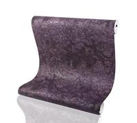 BaierSai 10X0.53M AB Vintage Luxury Flowers 5 Colors Embossed Waterproof Textured PVC Wallpaper Roll for Bedroom Livingroom 1.73' W x 32.8' L=5.3㎡ (57sq.ft) (Dark Purple B Abstract)