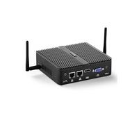 Baieyu Fanless Industrial PC Celeron J4125, Fanless Mini PC Win 10 Pro or Linux Ubuntu Dual Band WiFi, HD+VGA, RJ45 LAN, 2×RS232 COM, 2×USB 3.0, 16GB RAM DDR4 256GB SSD Mini PC VESA Mount