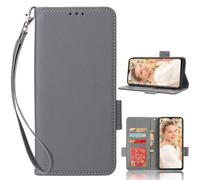 BaiFu Cover for Infinix Hot 60 Pro, Card Slot, Kickstand, Magnetic Closure Wallet Case for Infinix Hot 60 Pro-Grey