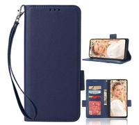 BaiFu Cover for Moto G66J/Moto G66Y, Card Slot, Kickstand, Magnetic Closure Wallet Case for Moto G66J/Moto G66Y-Dark Blue