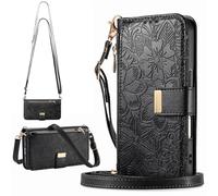 BaiFu for TCL NxtPaper 60 Ultra Wallet Case Women, 6 Card Holders, Kickstand, Shockproof TPU Shell, PU Leather, Magnetic Closure, Protective Flip Folio Cover-Black