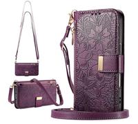 BaiFu for vivo Y300 Wallet Case Women, 6 Card Holders, Kickstand, Shockproof TPU Shell, PU Leather, Magnetic Closure, Protective Flip Folio Cover-Purple