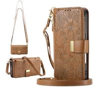 BaiFu for vivo Y600 Turbo Wallet Case Women, 6 Card Holders, Kickstand, Shockproof TPU Shell, PU Leather, Magnetic Closure, Protective Flip Folio Cover-Brown