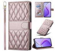 BaiFu Plaid Wallet Phone Case for iPhone 15 Pro, Magnetic Cover Compatible with iPhone 15 Pro-Pink