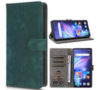 BaiFu RFID Blocking Wallet Case for Honor Play 60A, Card Holder Magnetic Cover for Honor Play 60A-Green