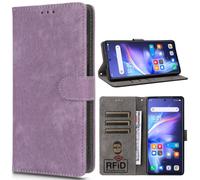 BaiFu RFID Blocking Wallet Case for Honor Play 60A, Card Holder Magnetic Cover for Honor Play 60A-Purple