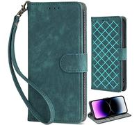 BaiFu RFID Wallet Case for Samsung Galaxy S22, RFID Blocking, Wallet Magnetic Cover for Samsung Galaxy S22-Green