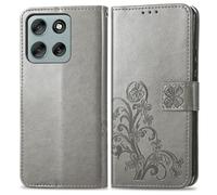 BaiFu Wallet Case for Moto G15 Power/G17 Power with Card Holder, Wrist Strap, 3D Flower Embossed Cover, Women Wallet Cover for Moto G15 Power/G17 Power-18