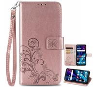 BaiFu Wallet Case for Redmi 10 Prime with Card Holder, Wrist Strap, 3D Flower Embossed Cover, Women Wallet Cover for Redmi 10 Prime-14