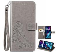 BaiFu Wallet Case for TCL K70 5G with Card Holder, Wrist Strap, 3D Flower Embossed Cover, Women Wallet Cover for TCL K70 5G-18