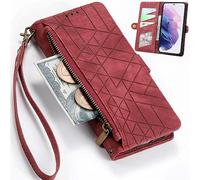 BaiFu Zipper Pocket Wallet Case for Doogee Note 56 Pro/56+, Button design and Card Slot Cover, Geometric Grid Shell for Doogee Note 56 Pro/56+-03