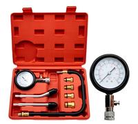 BAIFULAI Petrol and Diesel Compression Tester: Oil Pressure Gauge with 4 Adapters M10 M12 M14 M18 Compression Meter for Car Truck Car Motorcycle Measuring 0-20 Bar or 0-300 PSI (Red)
