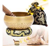 BAIFULAI Tibetan Singing Bowl Set Diameter 8 cm Small with Wooden Clapper Singing Bowl Cushion and Storage Bag for Meditation, Yoga, Chakra, Meditation Accessories