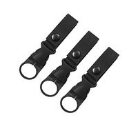 BAIGIO 3 pcs Water Bottle Holder Strap Outdoor Nylon Webbing Belt Loop with Quick Release Buckle Clip (Black)