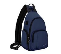 BAIGIO Camera Sling Bag Small Camera Backpack, Water-resistant Camera Crossbody Bag Travel Caemra Backpack for DSLR SLR, Blue, 6.7 x 3.9 x 13.78 inches (L x W x H), Casual