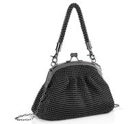 BAIGIO Clutch Purse for Women Sparkly Diamante Evening Bag Crystal Clutch Handbag for Wedding Prom Cocktail Bridal Party (Shell-Black)